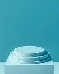 Poster - Cyan podium for product presentation