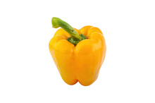 Yellow Bell Pepper Isolerad On White Background.