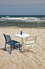 table for two at the beach