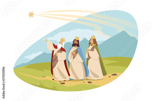 Cuadros en Lienzo Feast of three kings, religion, bible, chritianity concept