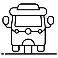 Wall Mural - 
Tuk tuk icon in flat design, transport vector 
