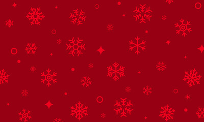 Wall Mural - Red background with snowflakes. Christmas and New Year concept. Vector on isolated background. EPS 10