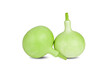 whole fresh green calabash gourd on white background