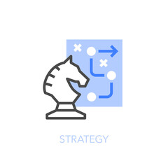Poster - Strategy symbol with a chess horse and a plan. Easy to use for your website or presentation.