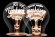 Light Bulbs with Content Marketing Concept