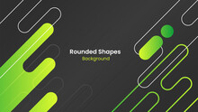 Abstract Black And Green Rounded Shapes Background