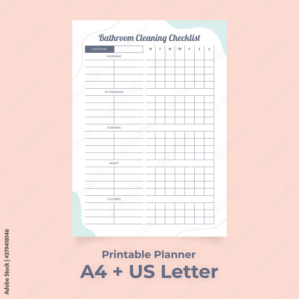 minimalist-bathroom-cleaning-checklist-printable-form-restroom-clean-schedule-custom-planner-pages-template-vector-paper-a4-and-us-letter-ai-eps-10-and-pdf-file-stock-vector-adobe-stock for Free Printable Restroom Cleaning Log Minimalist Bathroom Cleaning Checklist Printable Form, Restroom Clean Schedule, Custom planner pages template vector paper A4 and US Letter Ai, EPS 10 and PDF File Stock Vector | Adobe Stock for Free Printable Restroom Cleaning Log