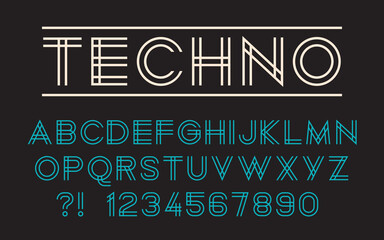 Poster - Geometric technology font Modern futuristic design