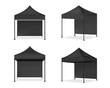 3D Mock up Realistic Tent Display POP Booth With Banner for Sale Marketing Promotion Exhibition Background Illustration