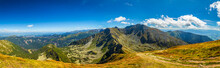 Panoramic View Of Mountain Landscape In Rohace Area Of The Tatra National Park, Slovakia, Europe.