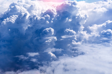 Wall Mural - clouds and sky as seen through the plane window. background, space for copy space