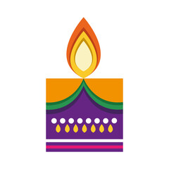 Sticker - diwali candle icon design, Indian culture and hinduism theme Vector illustration