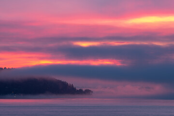 Wall Mural - sunrise over puget sound