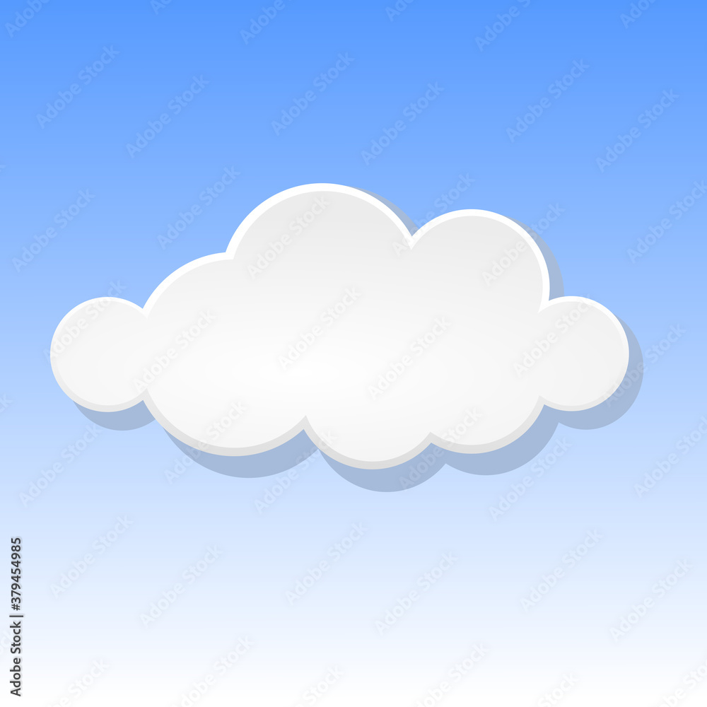 background white clouds on blue sky atmosphere vector.flat icon.