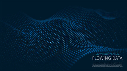 Poster - Abstract technology particle background. Big data, artificial intelligence, music hud. Blockchain and cryptocurrency. Vector