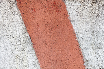 Poster - gray stone textured wall with red stripe. background for design