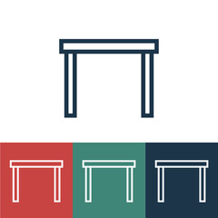 Wall Mural - Linear vector icon with table