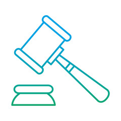 Sticker - law hammer degraded style icondesign, justice legal judgment and judical theme Vector illustration