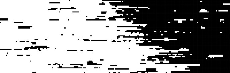 Leinwandbilder - Pixel squares background. Glitch effect. Monochrome geometric texture. Vector Illustration