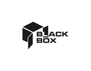 Poster - Black box vector logo illustration.