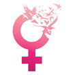Creative Venus female sign with flying birds