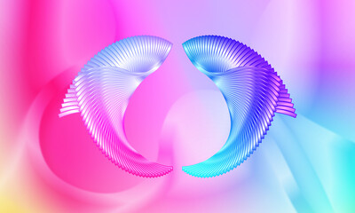 Poster - Colorful abstract dolphin shape, gradient fluid abstract poster wallpaper.