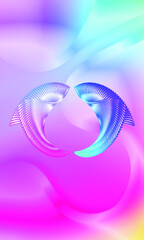 Poster - Colorful abstract dolphin shape, gradient fluid abstract poster wallpaper.