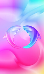 Poster - Colorful abstract dolphin shape, gradient fluid abstract poster wallpaper.