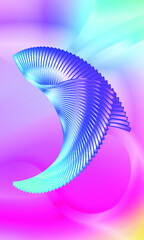 Poster - Colorful abstract dolphin shape, gradient fluid abstract poster wallpaper.