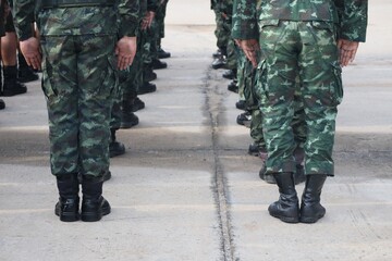 Wall Mural - soldiers in military uniform