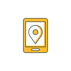 Wall Mural - mobile GPS icon yellow theme design