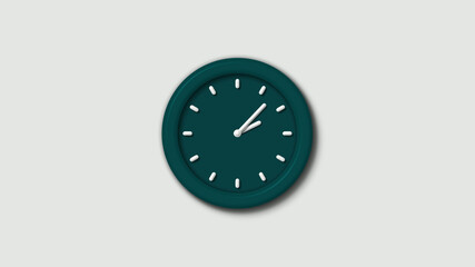 New cyan dark 3d wall clock on white background,wall clock