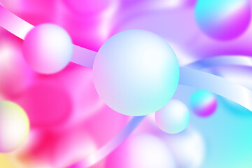 Poster - Colorful fluid gradient, light bubbles poster wallpaper background.
