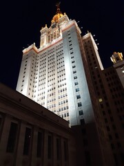 skyscrapers at night