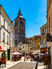 Wall Mural - Picturesque view of streets and old houses of Cognac town in Charente department, southwestern France