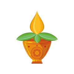 Wall Mural - bhai dooj indian lotus flower in jar detailed style icon vector design