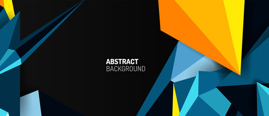 3d low poly abstract shape background vector illustration