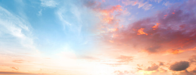 Wall Mural - amazing panorama colorful sky and dramatic sunset