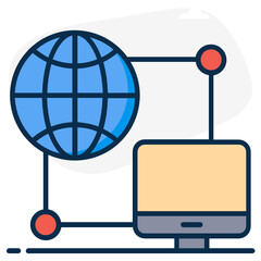Wall Mural - 
A vector of internet connectivity, computer network
