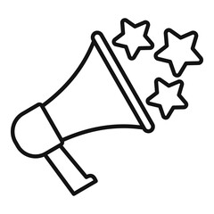 Poster - Megaphone reputation icon. Outline megaphone reputation vector icon for web design isolated on white background