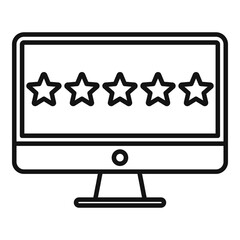 Poster - Online pc reputation icon. Outline online pc reputation vector icon for web design isolated on white background