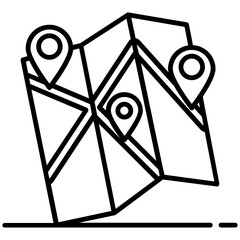 Wall Mural - 
An icon design of navigation map in flat vector 

