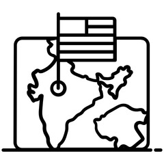 Wall Mural - 
Map flag icon in editable vector design 
