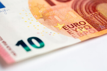 Wall Mural - Selective focus shot of a ten euro bill