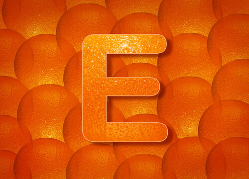 orange background with alphabetic letters a to z and numbers 1 to 0