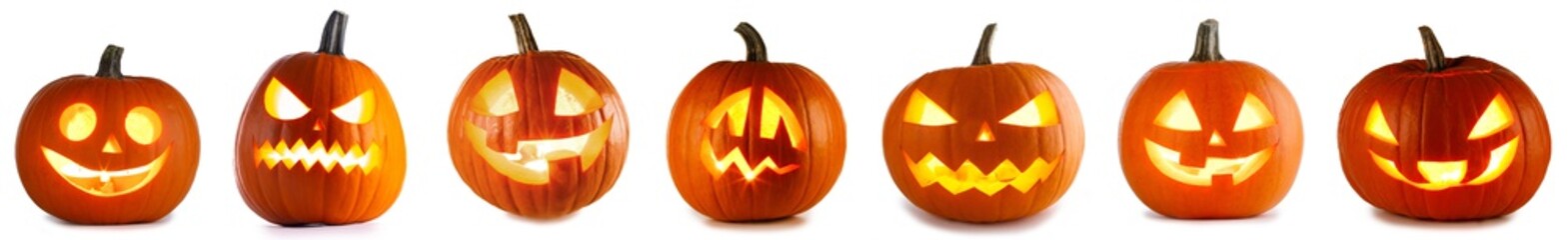 Poster - Collection of Lantern Halloween pumpkins