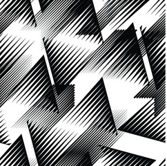 Seamless pattern with speed lines.Triangles
 unusual poster Design .repeating , diagonal, slanting, oblique Black Vector stripes .Geometric shape. Endless texture