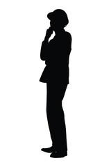 Wall Mural - Standing engineer silhouette vector