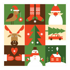 Wall Mural - Set of christmas emblems. Merry Christmas and Happy New Year