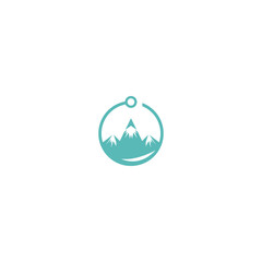 Poster - Mountain logo icon template design Vector illustration